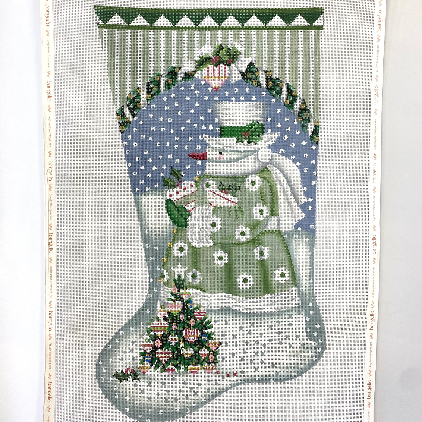 Wintergreen Snowman Stocking Needlepoint Canvas