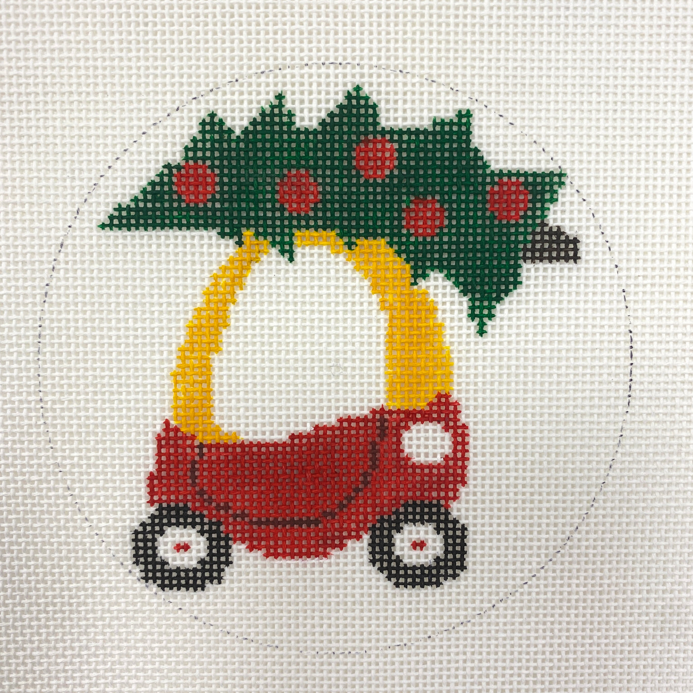 Little Tykes Christmas Car Ornament Needlepoint Canvas
