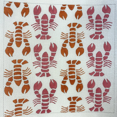 Pink & Red Lobsters Needlepoint Canvas