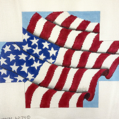 Waving American Flag Brick Cover Needlepoint Canvas