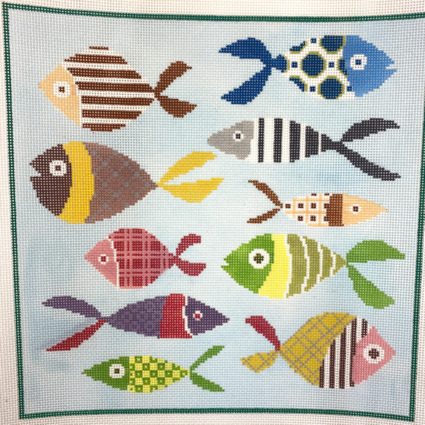 10 Fishes Needlepoint Canvas