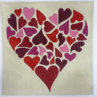 Mosaic Hearts Needlepoint Canvas