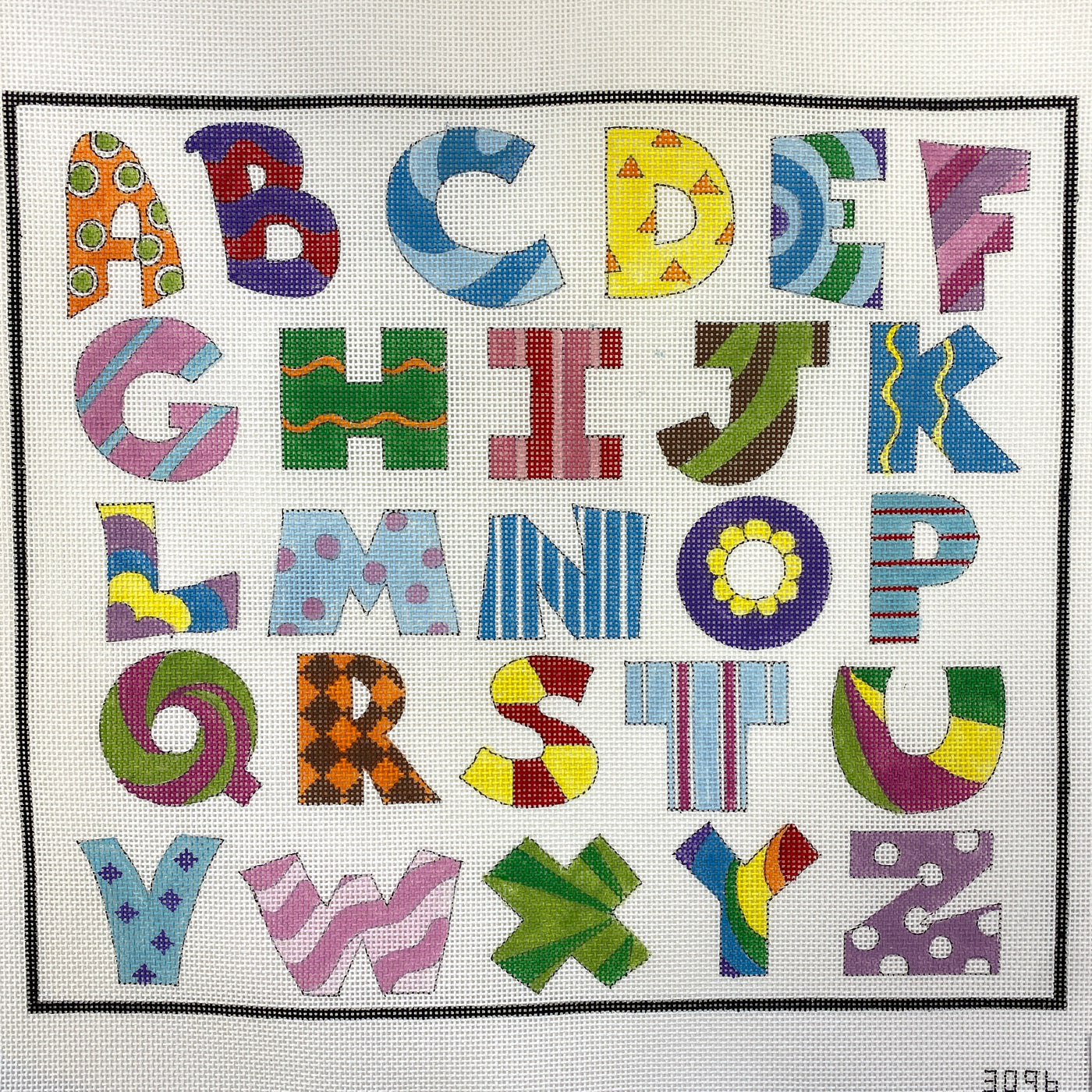 Geometric Alphabet Needlepoint Canvas