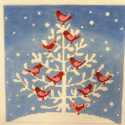 Snowbird Tree Needlepoint Canvas