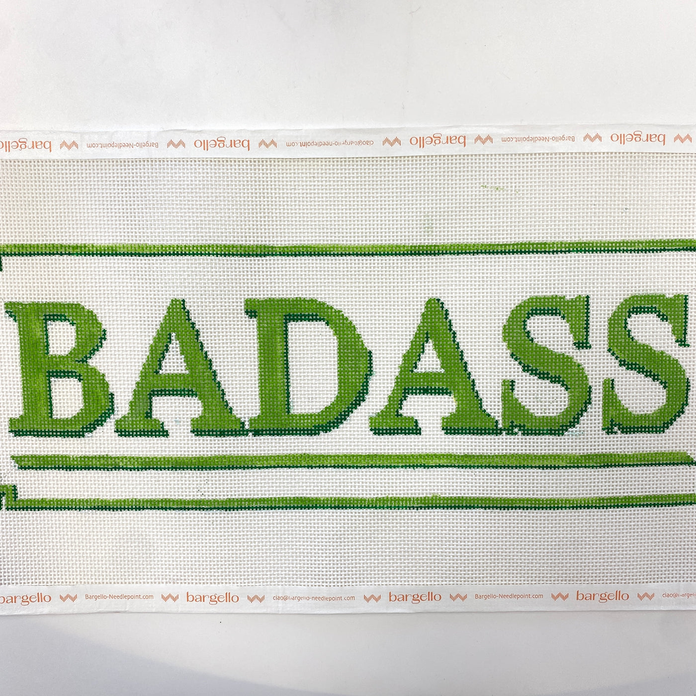 Badass in Green Needlepoint Canvas