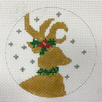Elegant Reindeer Ornament Needlepoint Canvas