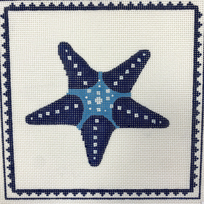 Starfish in Blue- Large Needlepoint Canvas