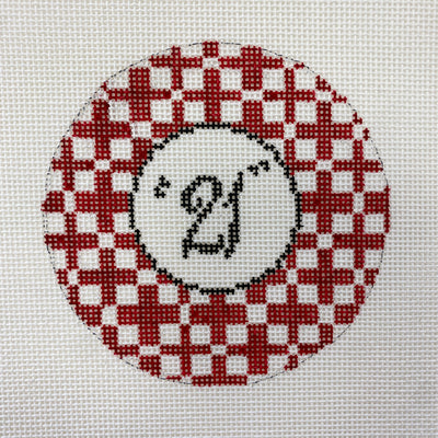 21 Red and White Ornament Needlepoint Canvas