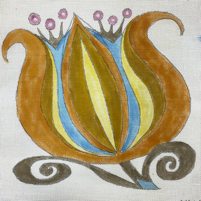 Mod Tulip - Vintage Needlepoint Canvas