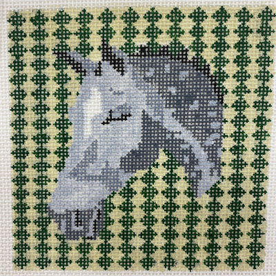 Dapple Gray Houndstooth Needlepoint Canvas