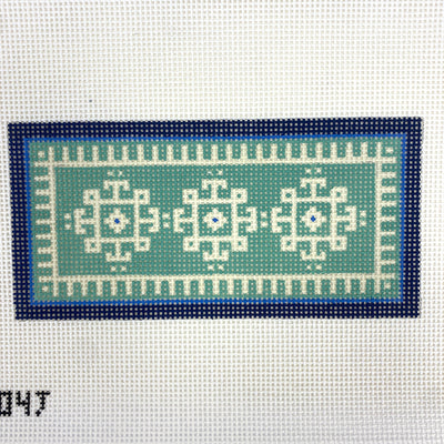 Logo Eyeglass Case - Jade Needlepoint Canvas