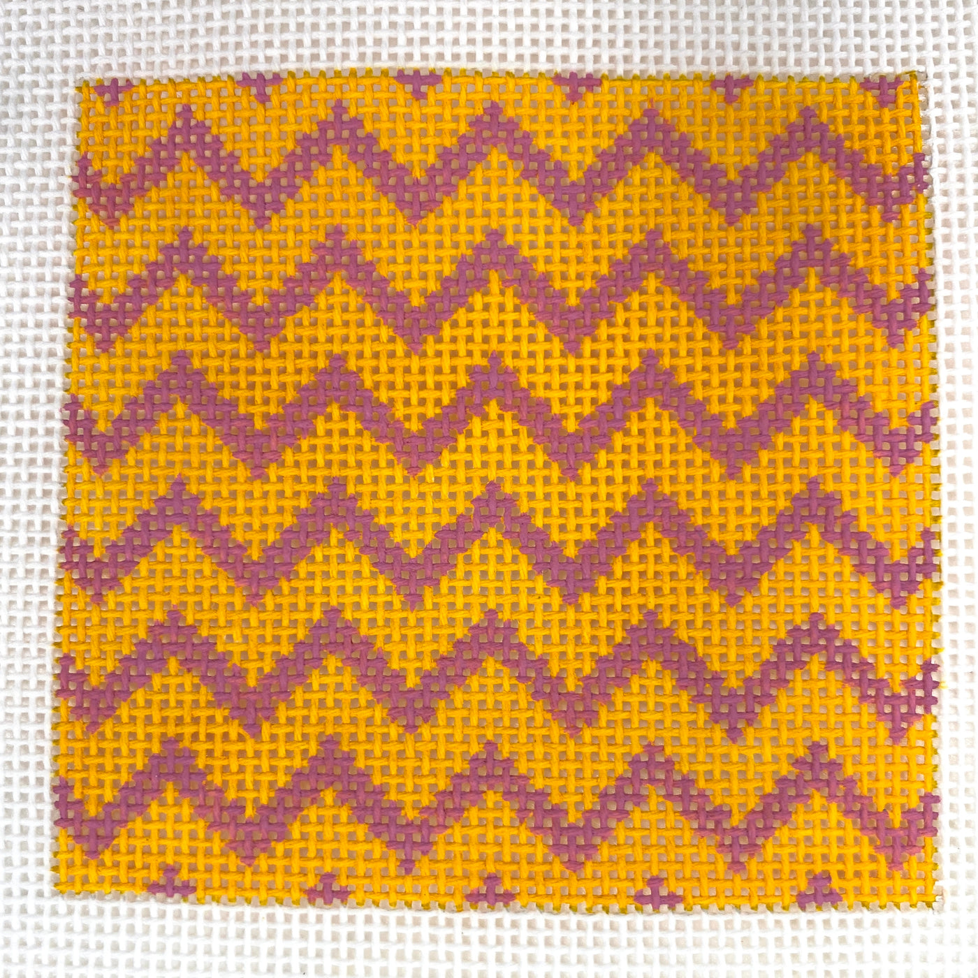 Zigzag in tangerine & pink Needlepoint Canvas