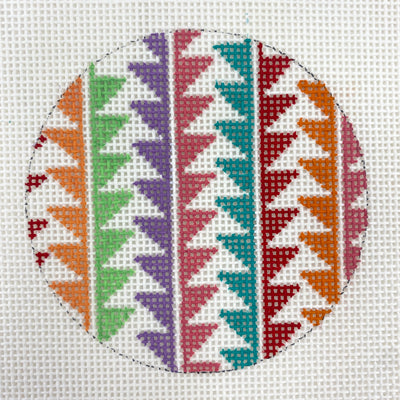 Colorful Saw Pattern - Ornament Size Needlepoint Canvas