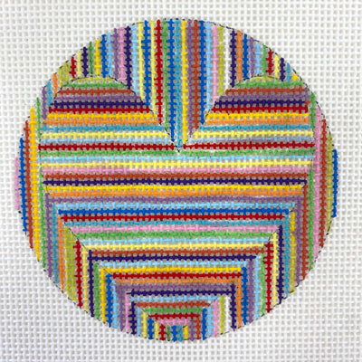 Heart in Stripes - Ornament Size Needlepoint Canvas