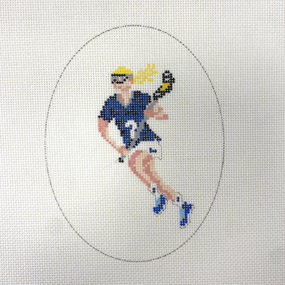 Female Lacrosse Player Needlepoint Canvas