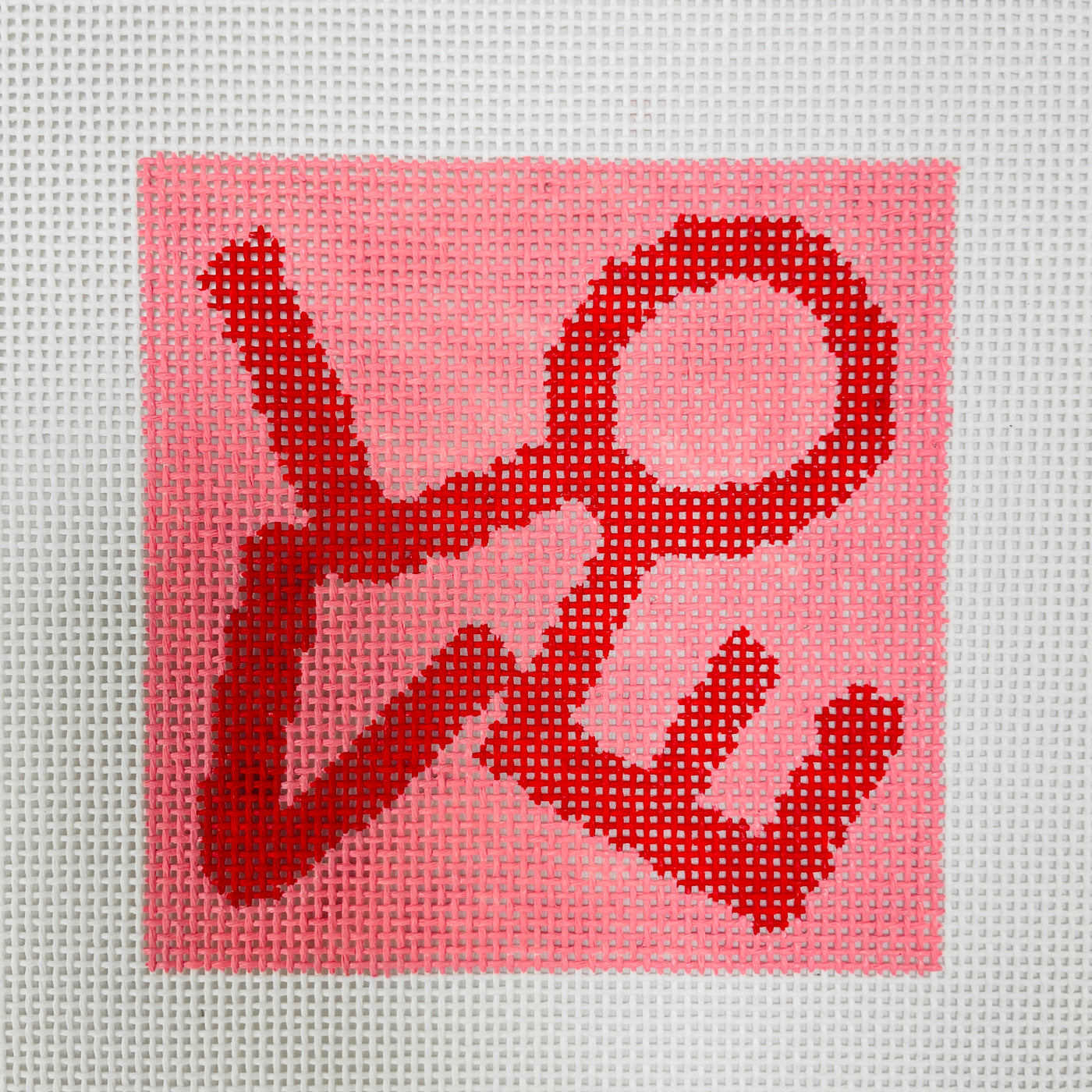 Red on Pink Love Evolve Needlepoint Canvas