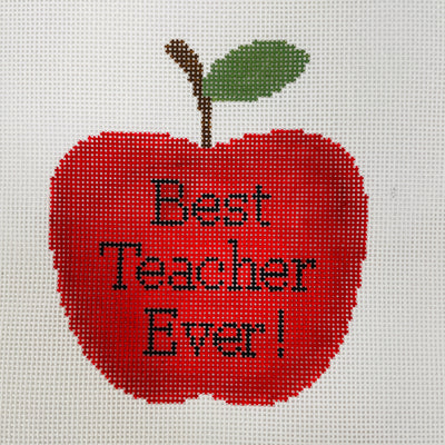 Best Teacher Ever! Apple Needlepoint Canvas