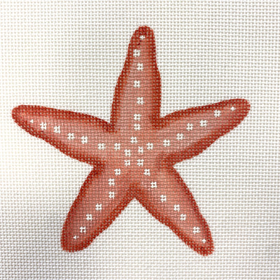 Coral Seaside Starfish Needlepoint Canvas