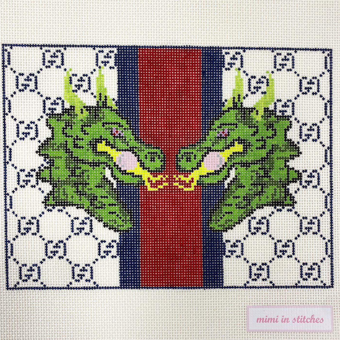 Dragons & Pearls Clutch Needlepoint Canvas