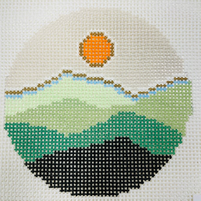 Sunset Over the Mountains Ornament Needlepoint Canvas