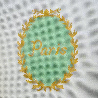 Paris Crest Sign Needlepoint Canvas