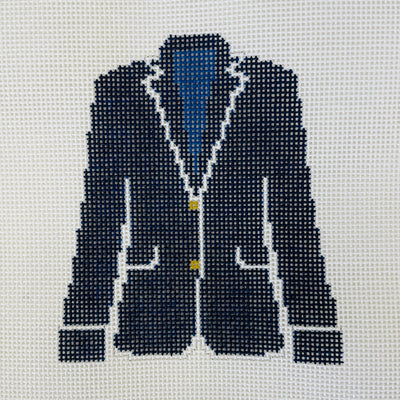 Piped Blue Blazer Ornament Needlepoint Canvas