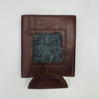 Self Finishing Leather Can Cozy with Opening for a Needlepoint Canvas