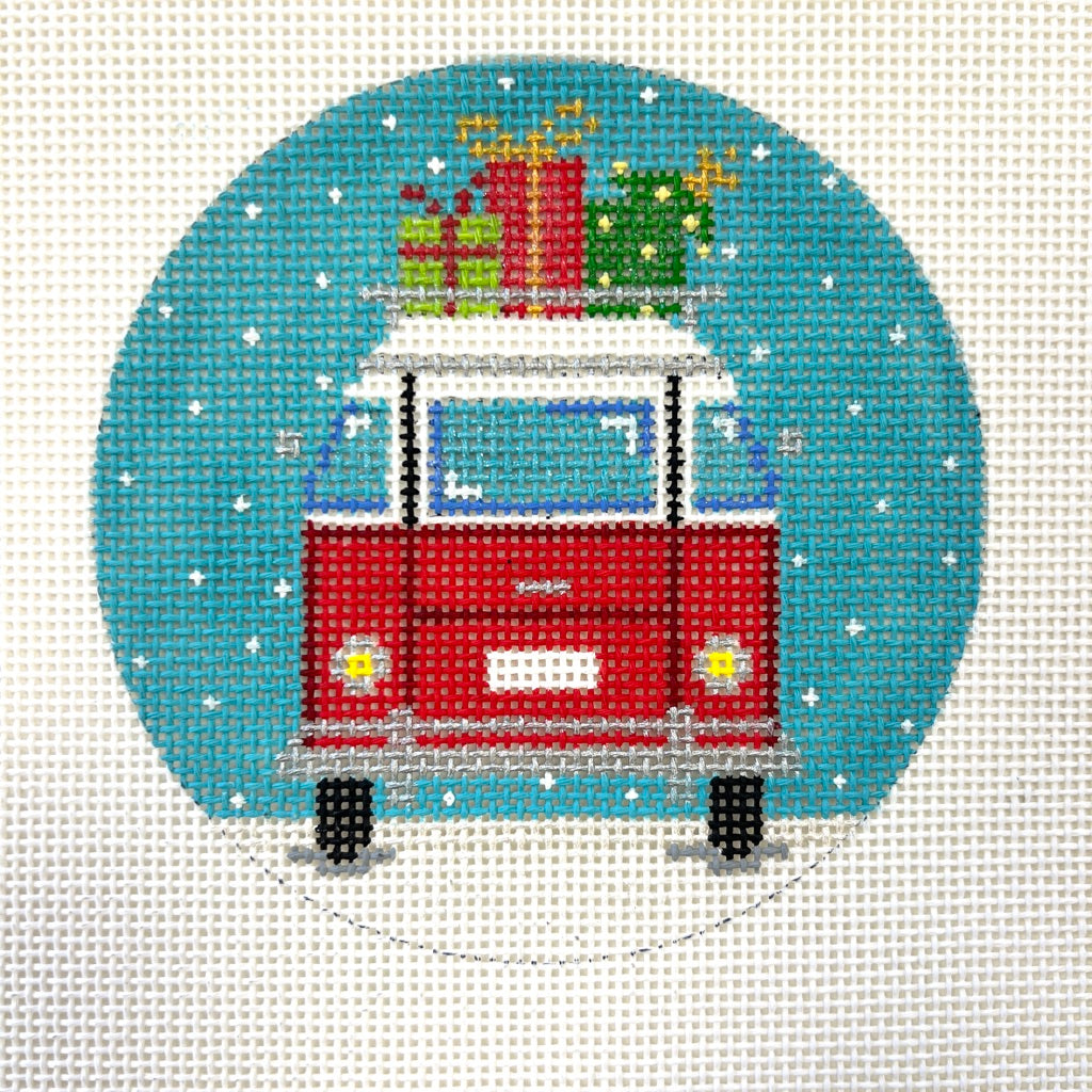 Micro Bus with Gifts Large Ornament