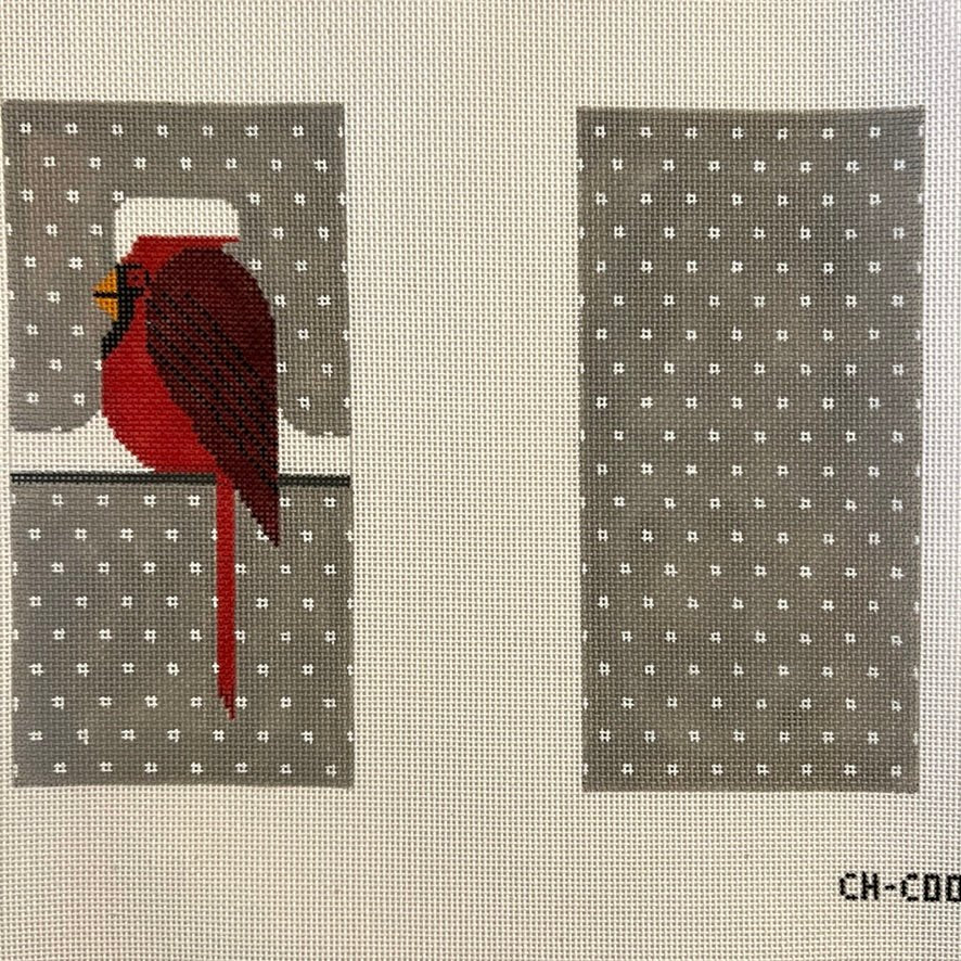 Cool Cardinal Eyeglass Case needlepoint canvas - Bargello Needlepoint