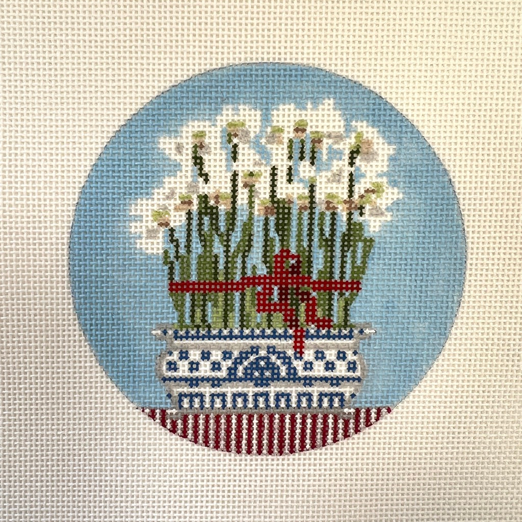 Paper Whites Ornament Needlepoint Canvas