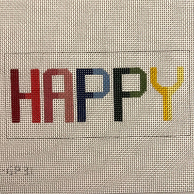Happy Eyeglass Case needlepoint canvas - Bargello Needlepoint