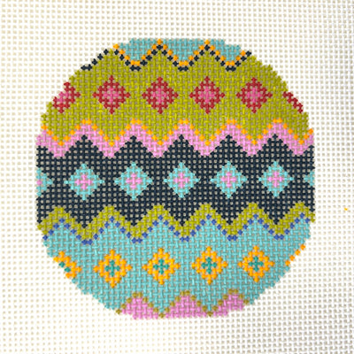 Geo Multi Round Ornament Needlepoint Canvas