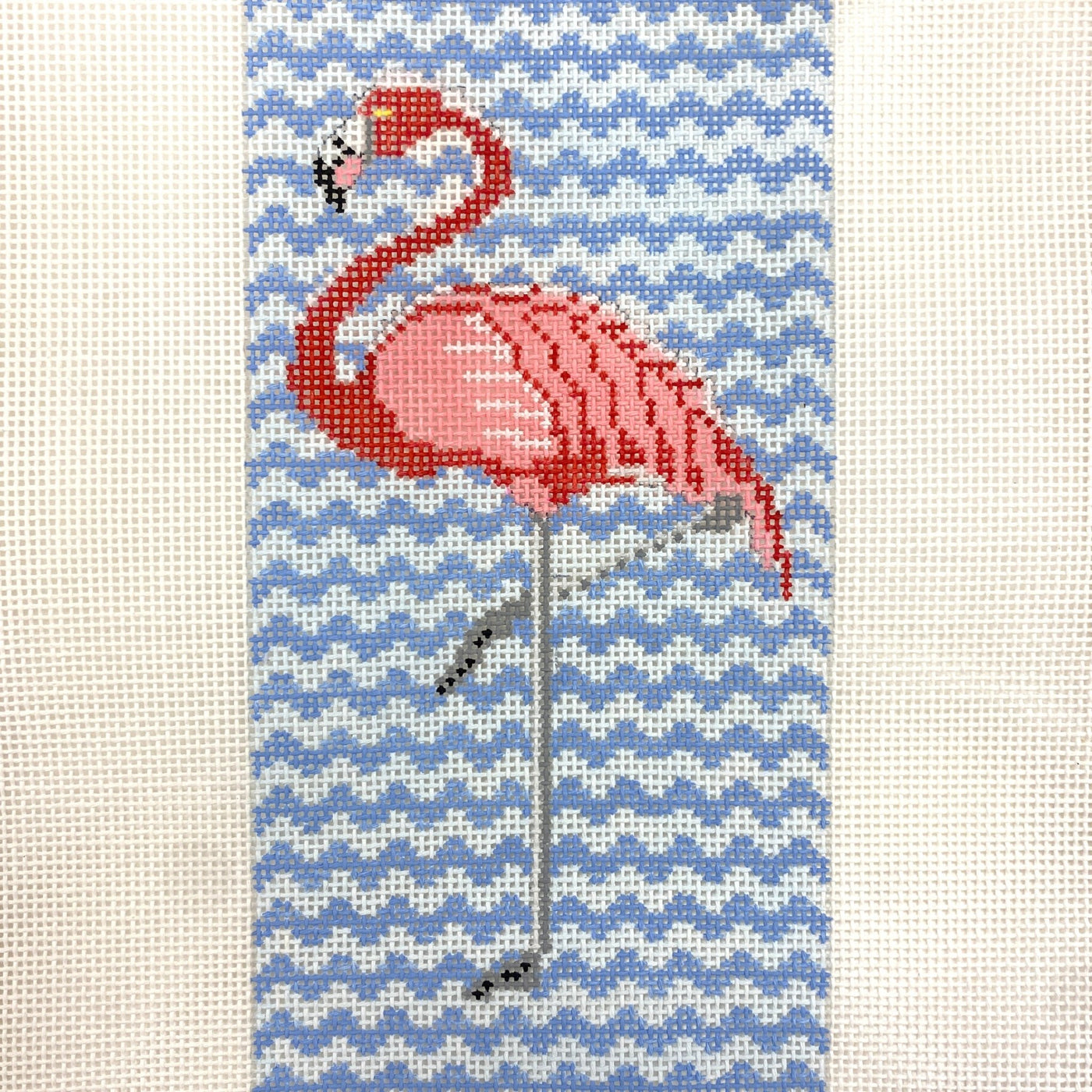 Pink Flamingo Eyeglass Case needlepoint canvas - Bargello Needlepoint