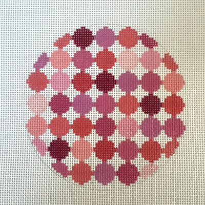 Round Pink Sampler Needlepoint Canvas