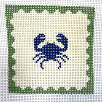 Blue Crab Coaster/Insert Needlepoint Canvas