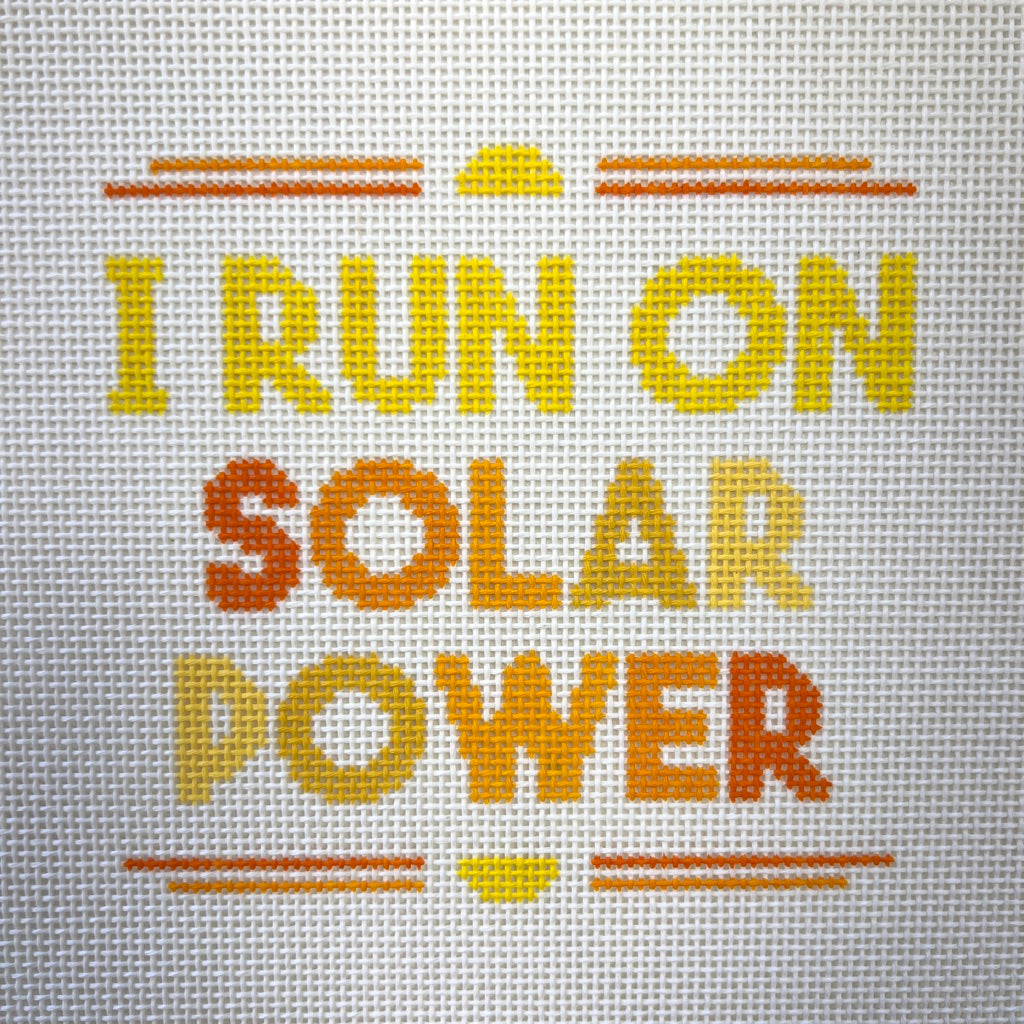 I Run on Solar Power Needlepoint Canvas