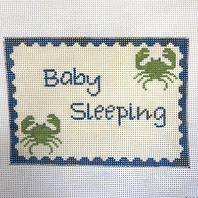Crabs Baby Sleeping Sign Needlepoint Canvas