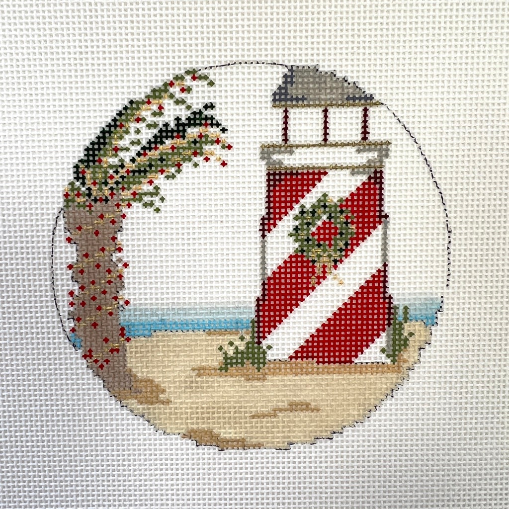 Holiday Lighthouse Ornament/Insert Needlepoint Canvas